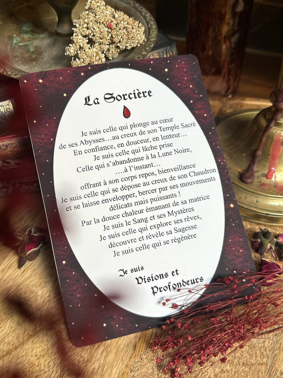 Carte « La Sorcière » + sticker mantra