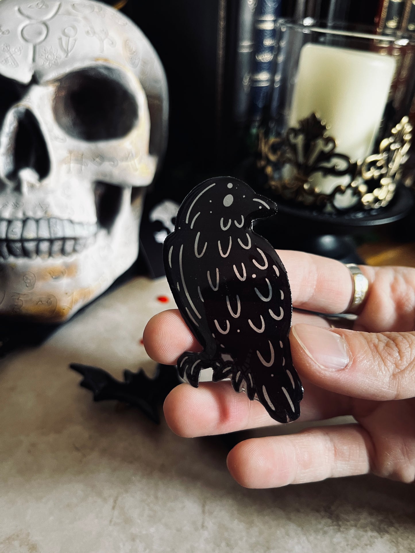 Broche corbeau « Melancolia »