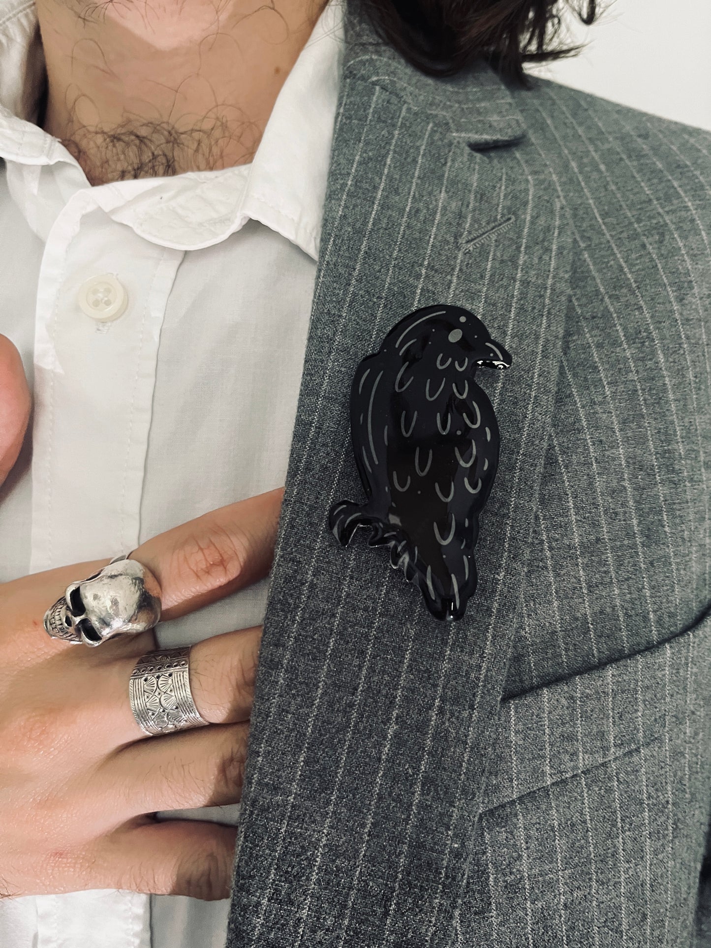Broche corbeau « Melancolia »