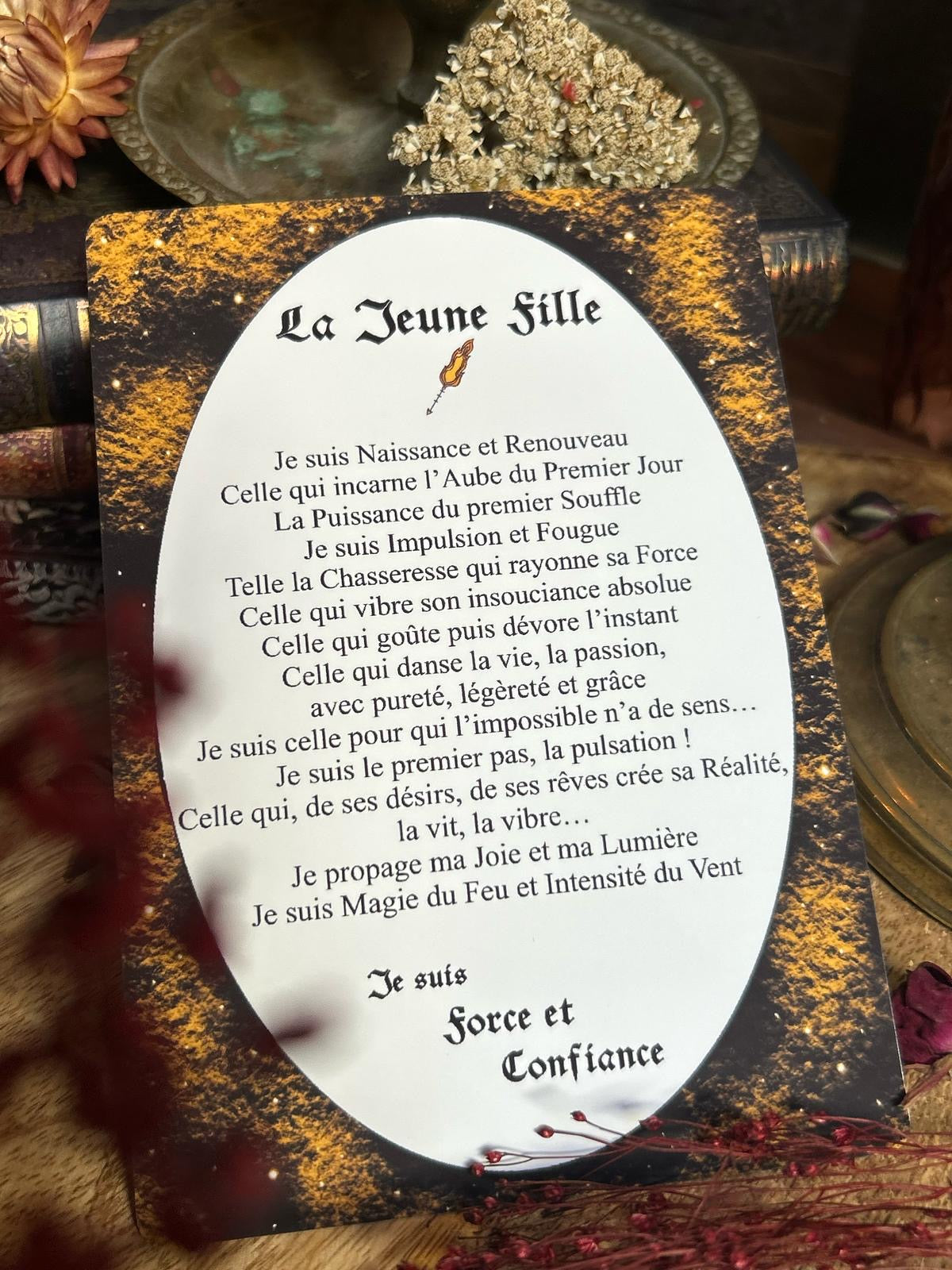 Carte « La Jeune Fille » + sticker mantra