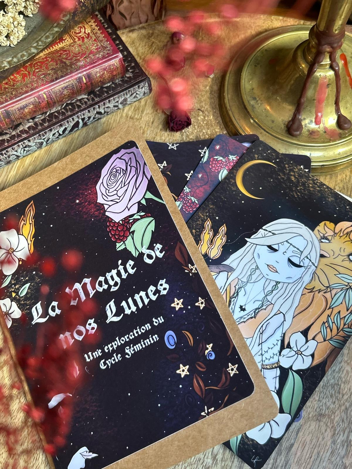 Lot de 4 cartes « La Magie de nos Lunes » + 4 stickers