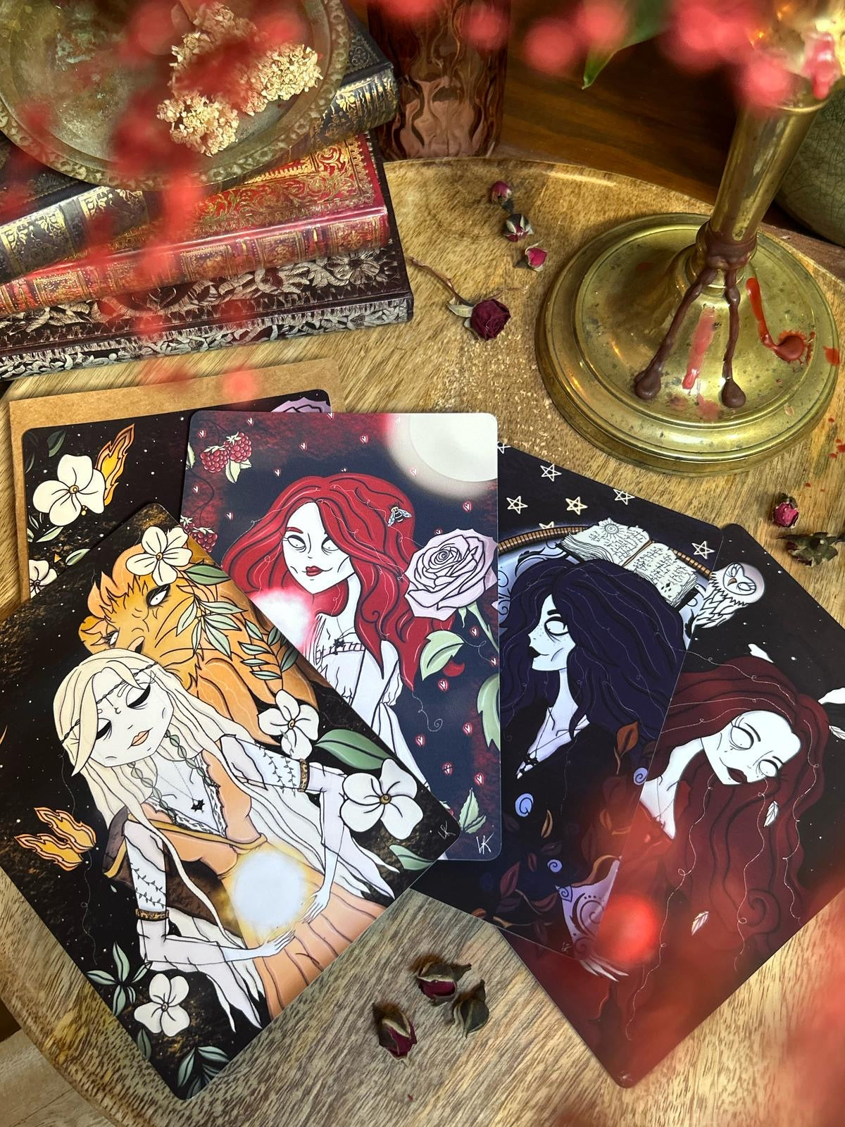 Lot de 4 cartes « La Magie de nos Lunes » + 4 stickers