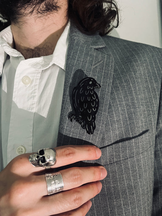 Broche corbeau « Melancolia »