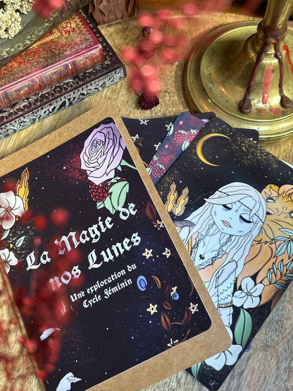 Lot de 4 cartes « La Magie de nos Lunes » + 4 stickers