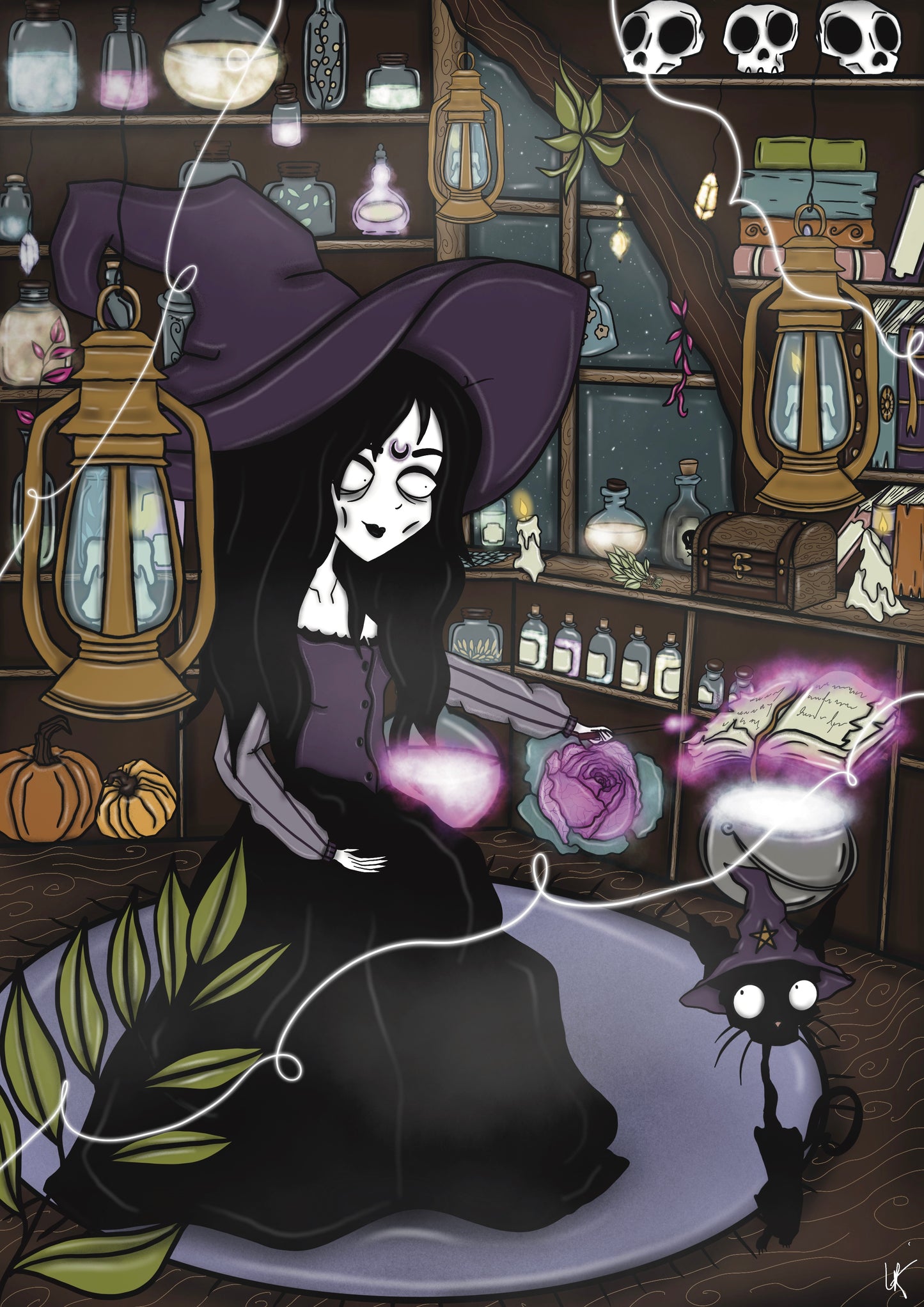 Illustration « Petite sorcière et son chatpeau »