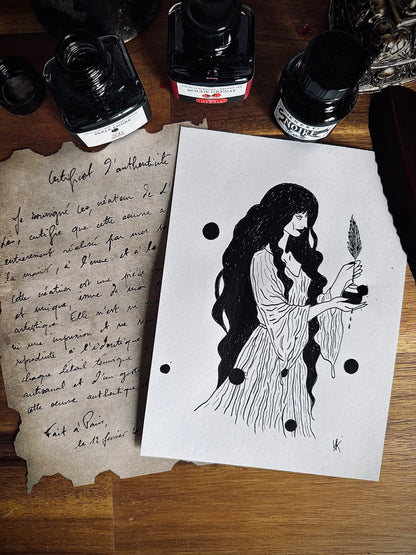 Dessin à la Plume - Sorcière de l'encre