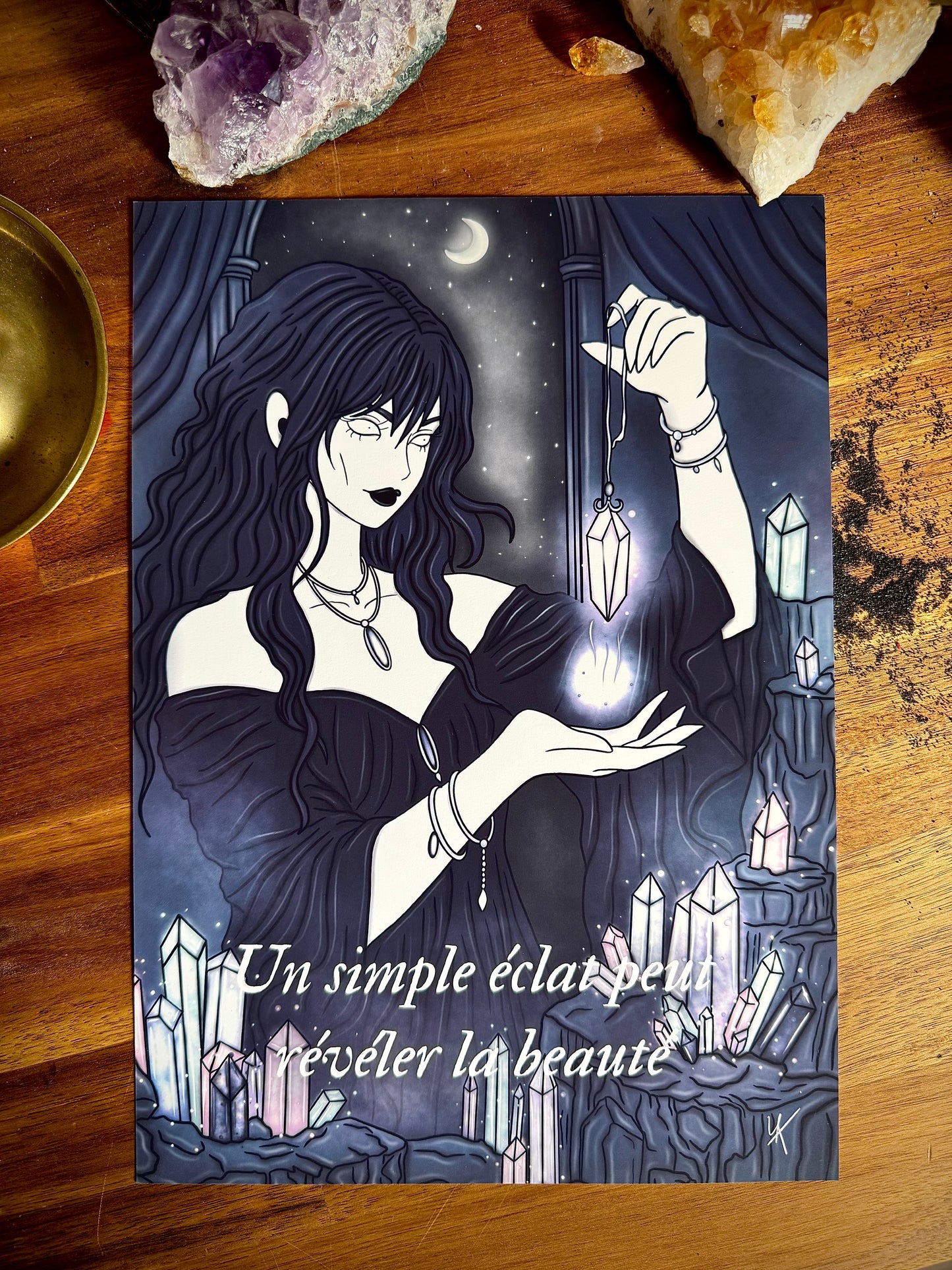 Illustration "Sorcière des cristaux"