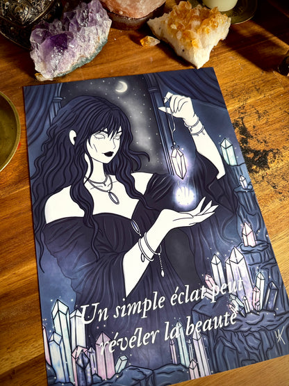 Illustration "Sorcière des cristaux"