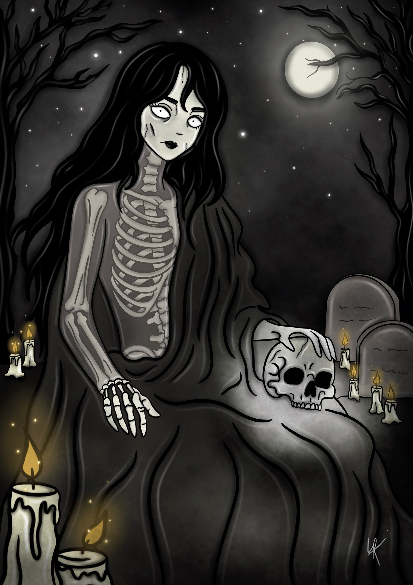 Illustration "Sorcière squelette"
