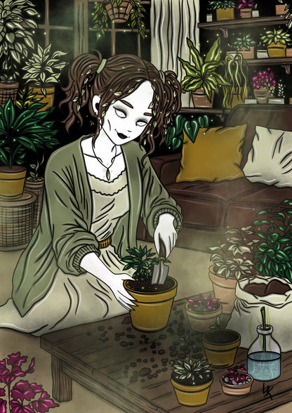Illustration "Sorcière des plantes d'intérieur"