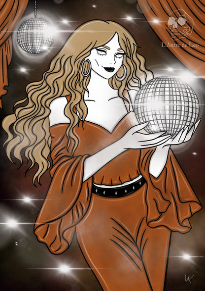 Illustration "Sorcière disco"