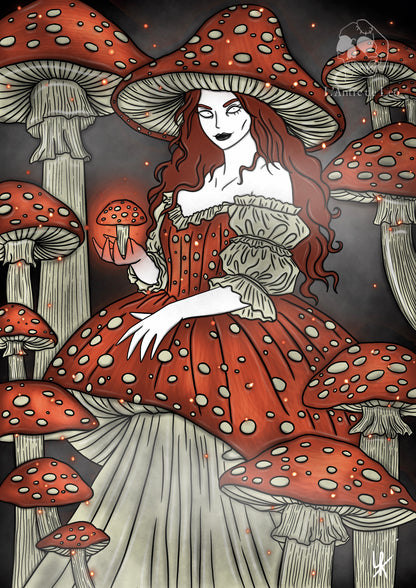 Illustration "Sorcière champignons"