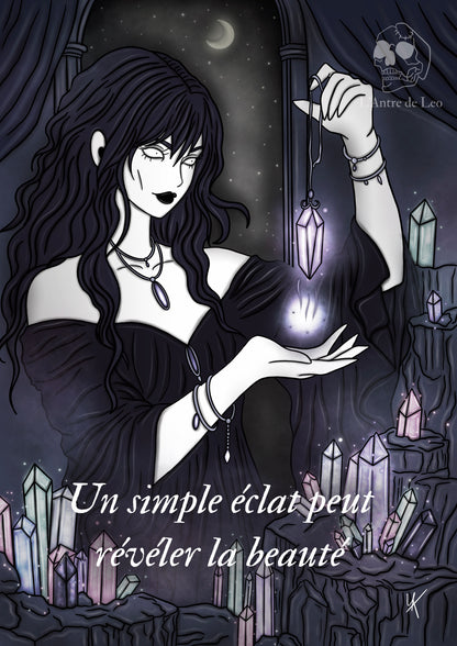 Illustration "Sorcière des cristaux"