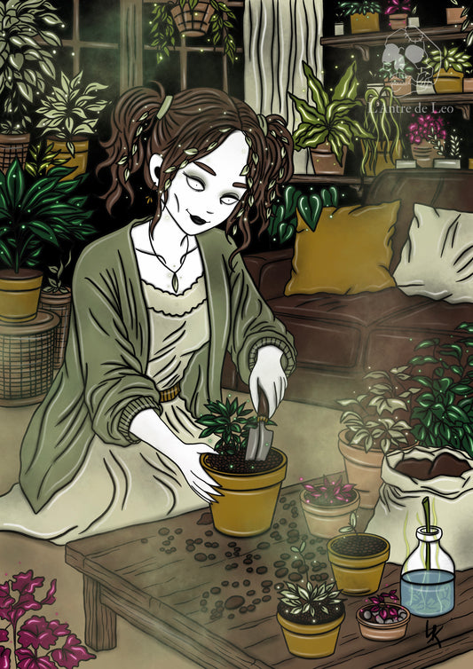 Illustration "Sorcière des plantes d'intérieur"
