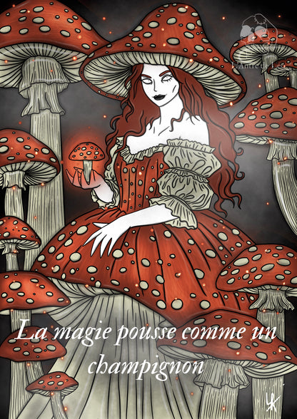 Illustration "Sorcière champignons"