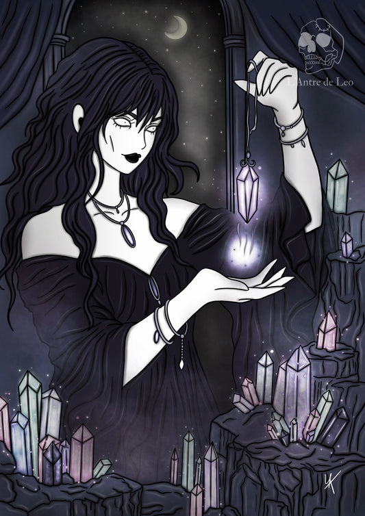 Illustration "Sorcière des cristaux"