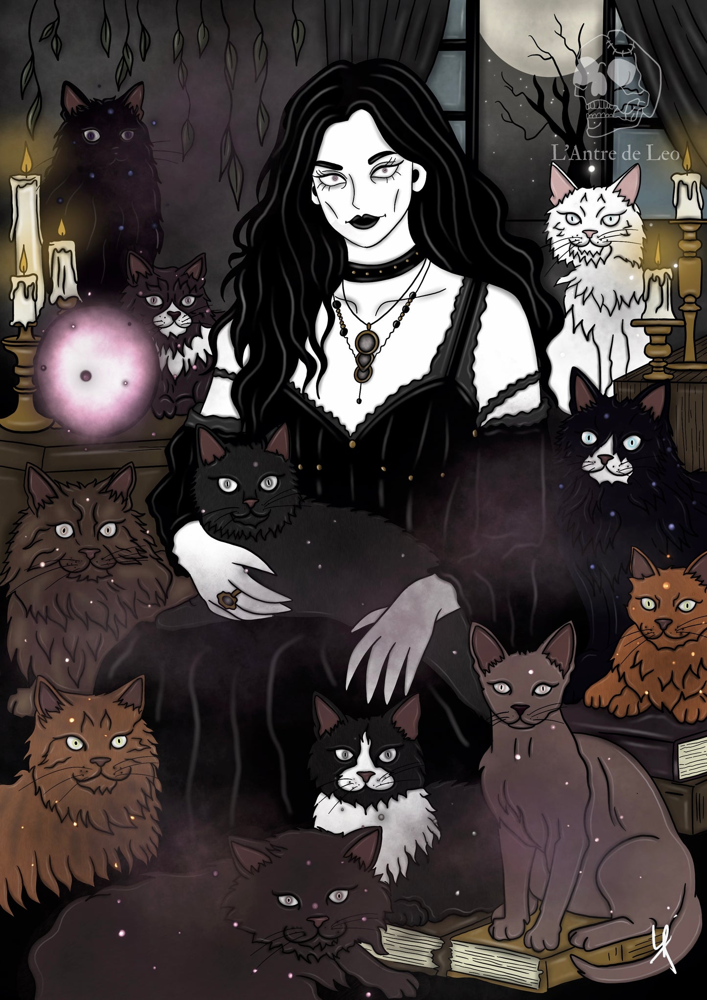 Illustration "Sorcière des chats"
