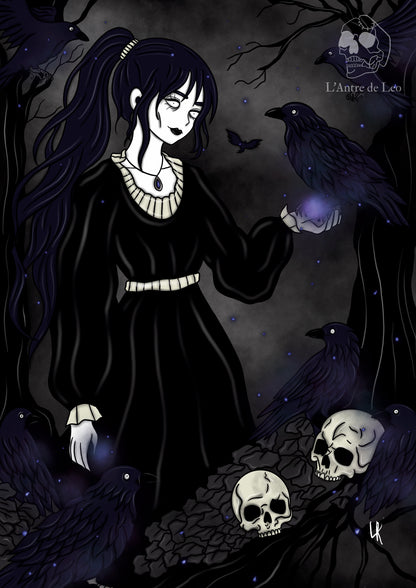 Illustration "Sorcière des corbeaux"