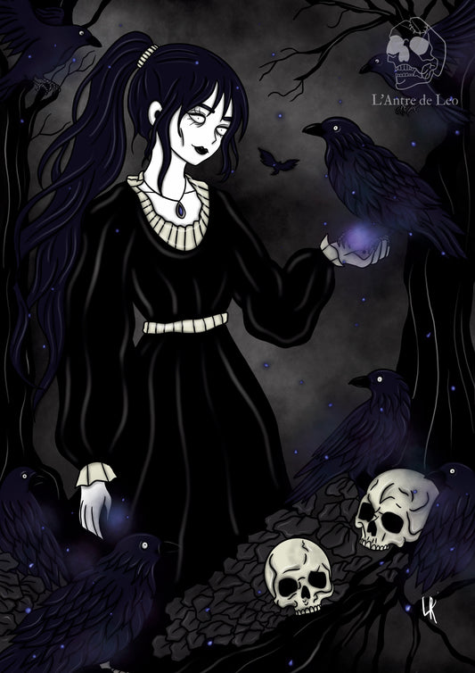 Illustration "Sorcière des corbeaux"