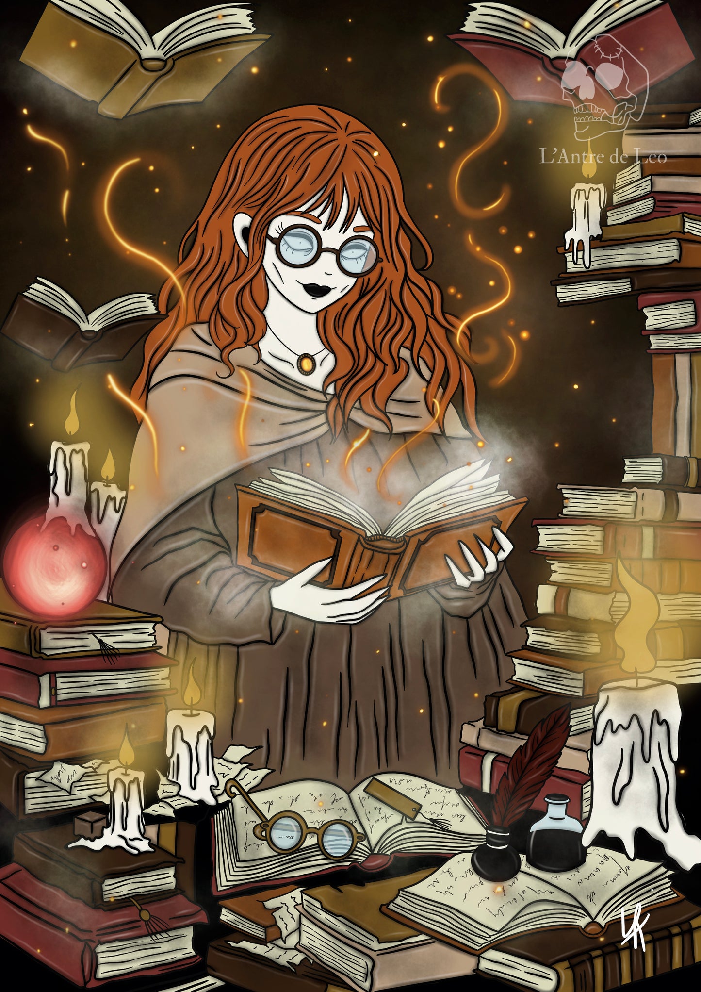 Illustration "Sorcière des livres"