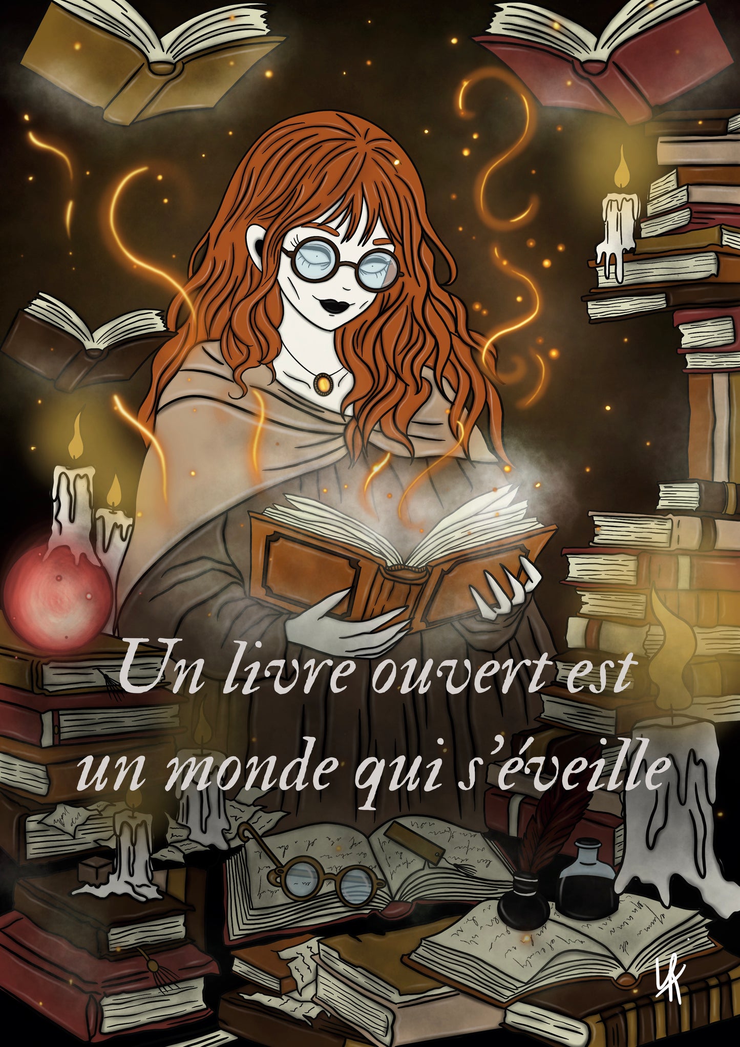 Illustration "Sorcière des livres"