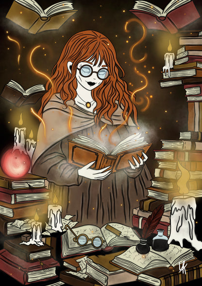 Illustration "Sorcière des livres"